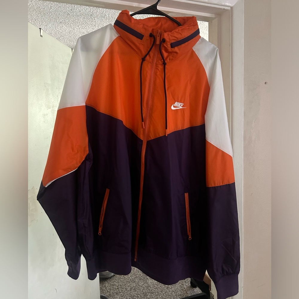 NIKE zip up windbreaker, Size XL, With Hidden Hood, NEVER WORN!!!
